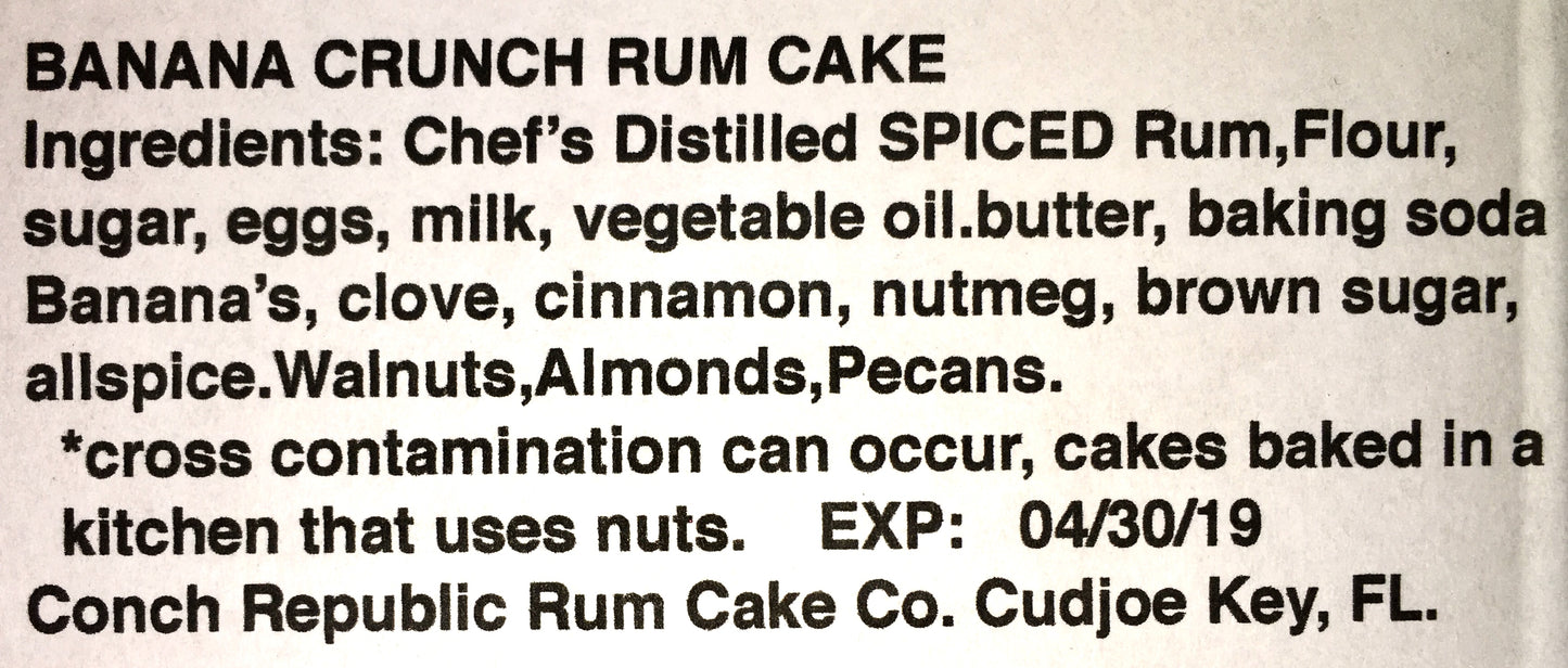 Key West Legal Rum Cake– 16 ounce Cake made with REAL Rum!
