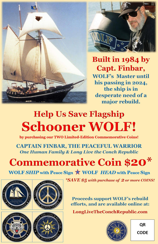 Set of 2 Different “Schooner Wolf” Challenge Coins