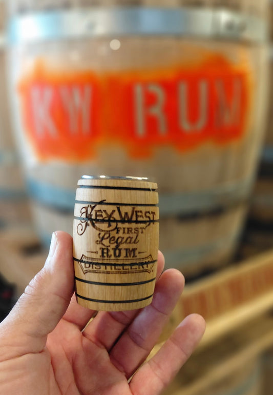 1.5 Ounce Barrel-Wood & Stainless Shot Glass