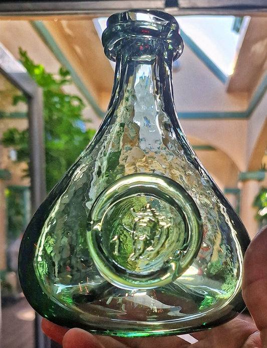 Hand Blown “Recycled Glass” 750 ml “Onion” Style Bottle from Molds from the Year 1782 (EMPTY BOTTLE)