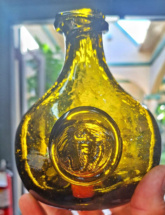 Hand Blown 750 ml “Onion/Grog” Style Display Bottle Made From Molds From the Year 1782 (EMPTY BOTTLE)(“Recycled Glass”)